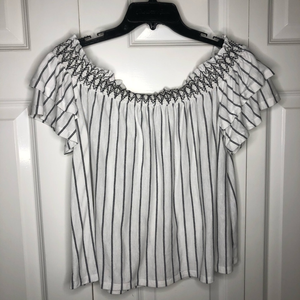 American Eagle Off The Shoulder Stripe Top